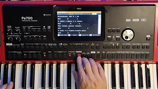 Korg PA 700 Lyrics. Отображение текста песен. Русский текст. Управление текстом песни.