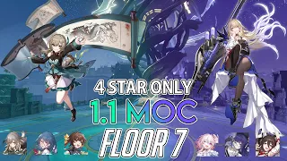 4* STAR ONLY  [1.1]  Memory of Chaos Floor 7 Clear | Honkai Star Rail