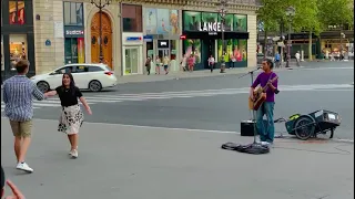 Paris France Street Singer Couple Dance Amazing Talent || Travel Vlog European Countries