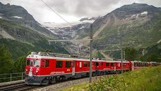 Rhätische Bahn vezetőállás-videó: Berninabahn Tirano - Pontresina