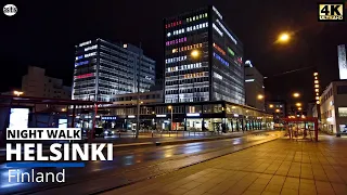 Silent Streets of Helsinki at 1.00 AM - Night Walk from Töölö to City Center