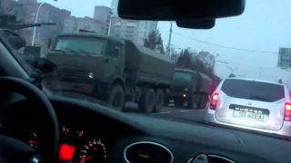 01.11.2014 Огромная колонна российской военной техники в Донецке russian army vehicles in Donetsk