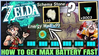 New Trick to Get MAX Batteries FAST - All 10 Abandoned Mine & Schema Stones - Tears of the Kingdom!