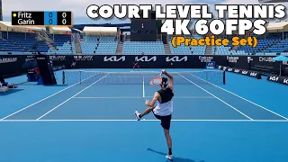 Taylor Fritz vs Christian Garin Court Level Practice Set | 2022 Australian Open (4K 60FPS)