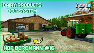 Goat Cheese, Butter and UHT Milk, Loading Manure With Belt - Hof Bergmann #16 Farming Simulator 22