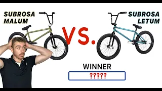 BMX Bike Comparison: SUBROSA MALUM vs. SUBROSA LETUM ($500 - $600 Complete BMX Bike Tournament)