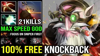 BRUTAL Knockback 100% Free Hit Sniper Crazy Max Attack Speed with 1st Item Madness Mask Dota 2