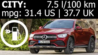 Mercedes GLC 300e PHEV - city fuel consumption (economy) with empty batteries at start mpg 1001cars