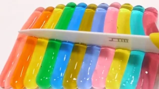 DIY Cutting Soft Stick Jelly Gummy Learn Colors Slime Surprise