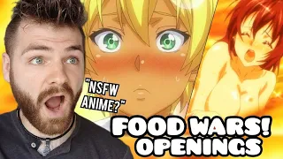 First Time Reacting to "FOOD WARS! Openings (1-7)" | Non Anime Fan!