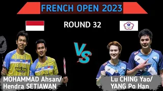 Mohammad Ahsan/Hendra Setiawan Vs Lu Ching Yao/YANG po Han || FRENCH OPEN 2023