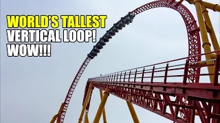 Flash aka Lightning Roller Coaster POV! Worlds Tallest Vertical Loop! Lewa Adventure China