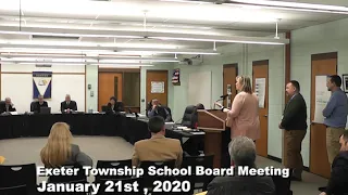 January 21 2020 Exeter Twp School Board Meeting