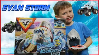 Monster Truck Monday: Monster Jam Megalodon Mayhem Playset by Spin Master Play Set Unboxing