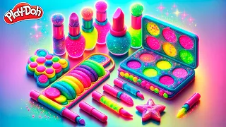 Play Doh Makeup Set How to Make Eyeshadow Lipstick 💄 Nail Polish 💅 with Play Doh Fun for Kids