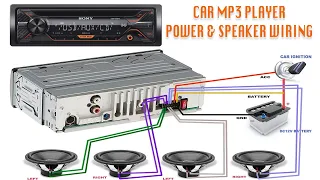 SONY Car MP3 player DC power supply connection & Speakers wire connection, Car MP3 player diagram