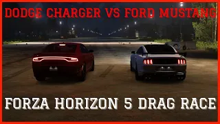 Dodge Charger SRT Hellcat vs Ford Mustang Shelby GT500 - Forza Horizon 5 Drag Race