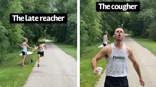 How different people grab water during a race.