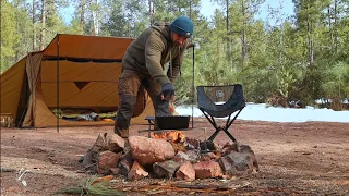 Solo Camping in Snow, ASMR