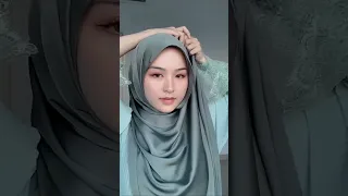 Tutorial Hijab Pashmina Satin Silk, buat lebaran bagus banget #hijab #tutorialhijabsimple #shorts