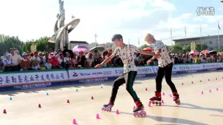 Ha Rui Jun ft Yang Lin Feng (Pair Slalom) 4th - 2016 Zhonning (China) International Skating Open