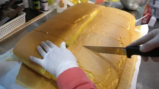 How to make Giant Size Castella Cake - Korean Street Food / 라오제 대왕 카스테라