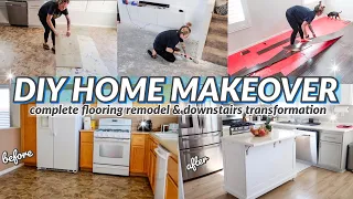 DIY HOME MAKEOVER EXTREME HOME TRANSFORMATION | DIY BUDGET FLOORING REMODEL + AFFORDABLE HOME UPDATE