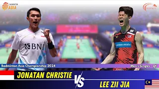 Jonatan Christie vs Lee Zii Jia - BADMINTON ASIA CHAMPIONSHIP 2024 |QUARTER FINAL