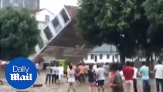 Buildings collapsed after continuous rain drenched southern China