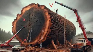 How a "Giant Wood Factory Operates a Thousand Year Old" tree cutting machine at full capacity