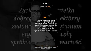 Cytat Dnia: "Życie jest jak..." Inspirujące przemyślenie De Mello, odwaga do próbowania życia.