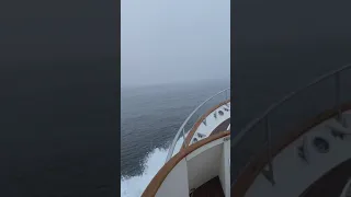 Foggy morning off Sandy Hook NJ on a Fleming 65