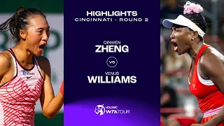 Qinwen Zheng vs. Venus Williams | 2023 Cincinnati Round 2 | WTA Match Highlights