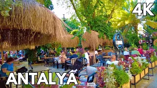Antalya Old Town Street Walking Tour Turkey 🇹🇷 | 4K | Cafes & Restaurants | Afternoon Sunset Walk