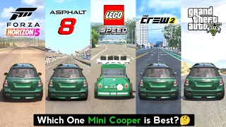 MINI Cooper Comparison in The Crew 2, Forza Horizon 4, Lego, Asphalt 8, Forza Horizon 5 & GTA 5