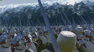 GIANT TSUNAMI VS  2 MILLION HEAVY KNIGHTS. Ultimate Epic Battle Simulator  2 UEBS