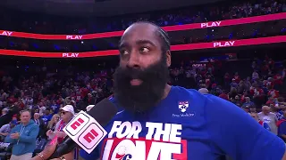 James Harden talks Game 1 win, Postgame Interview | April 15, 2023 nBA Playoffs