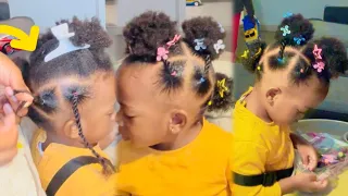 KID'S RUBBER BAND HAIRSTYLE / EASY NATURAL HAIRSTYLE FOR YOUR BABY GIRL