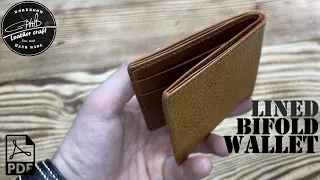 Making a Lined Bi-fold wallet from vegetable tanned leather by #wildleathercraft. Free pattern PDF.