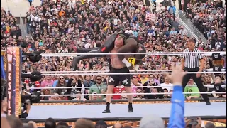 Brock Lesnar suplex and F5 to Omos   WWE WrestleMania live Event  #short #wwe