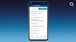 Mein o2 App - SIM Karten- und Anrufeinstellungen