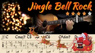 ⛄Jingle Bell Rock(Lyrics)-Bobby Helms🎄Acoustic Fingerstyle Guitar Tutorial🎄Christmas Songs & Carols🎄