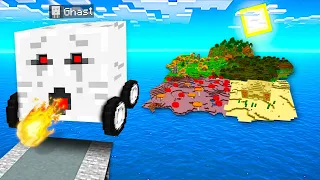 Jumping SECRET CARS Across MINECRAFT! (Mods)