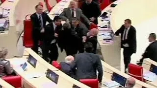 Fight in Georgian parliament over row to back Ukrainian opposition