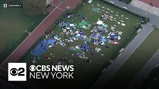 Students gather on Columbia University school lawn for 3rd day of protests