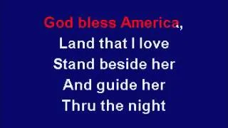 "God Bless America" Karaoke with lyrics and instrumental music in key of D major