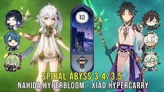 C0 Nahida Hyperbloom and C0 Xiao Hypercarry - Genshin Impact Abyss 3.4 - Floor 12 9 Stars