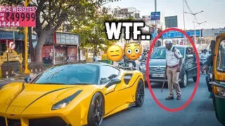 People gone crazy after seeing a Ferrari * reactions * (Supercars in India)