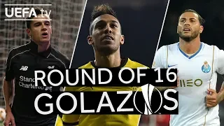 COUTINHO, AUBAMEYANG, QUARESMA: Great #UEL Round of 16 GOALS!!