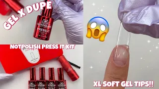 TRYING GEL X PRESS IT NAIL TIP STARTER KIT FROM NOTPOLISH | GEL X DUPE | NAIL PREP INCLUDED